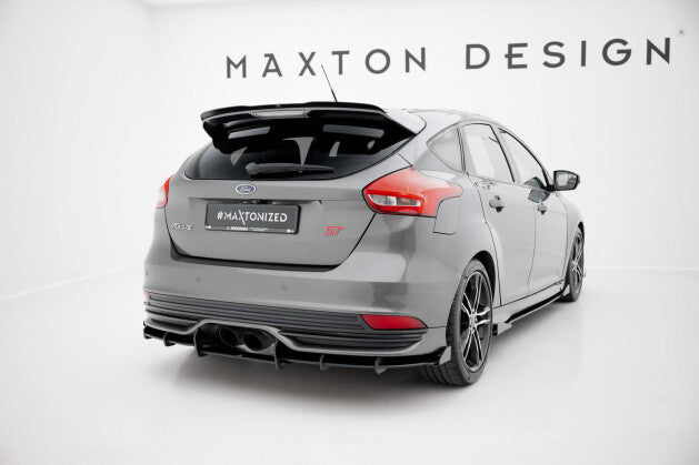 Heckansatz Diffusor + Flaps passend für Ford Focus ST Mk3 FL schwarz Hochglanz (4255647852277)