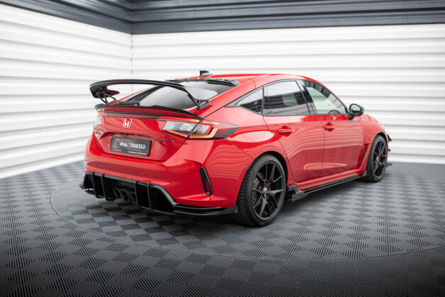 Heckansatz Diffusor + Flaps passend für Honda Civic Type-R Mk 11 roter Kern + HOCHGLANZ FLAPS