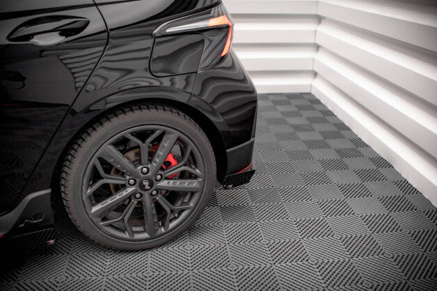 Heckansatz Diffusor + Flaps passend für Hyundai I20 N Mk3 roter Kern + Hochglanz Flaps
