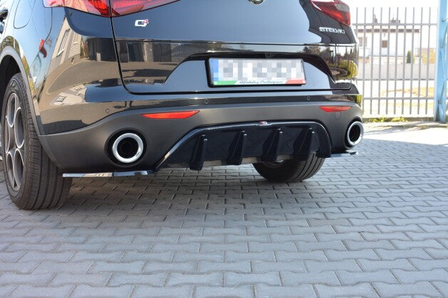 Heckansatz Diffusor passend für Alfa Romeo STELVIO schwarz Hochglanz
