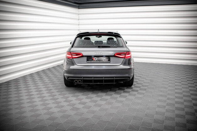Heckansatz Diffusor passend für Audi A3 Sportback 8V roter Kern