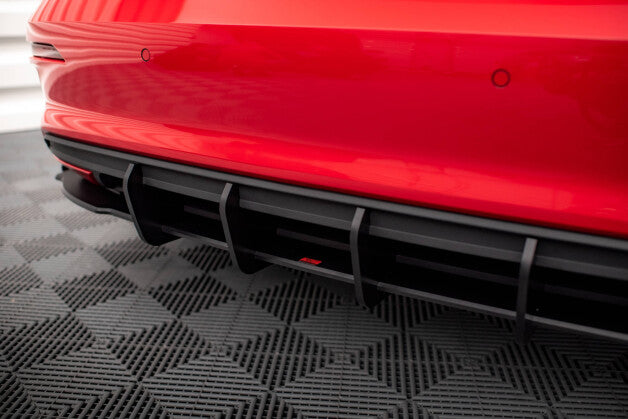 Heckansatz Diffusor passend für Audi A3 Sportback 8Y roter Kern