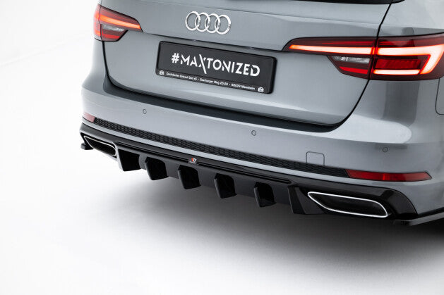 Heckansatz Diffusor passend für Audi A4 / A4 S-Line Limousine / Avant B9 schwarz Hochglanz