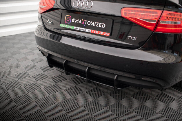 Heckansatz Diffusor passend für Audi A4 B8 FL schwarz matt