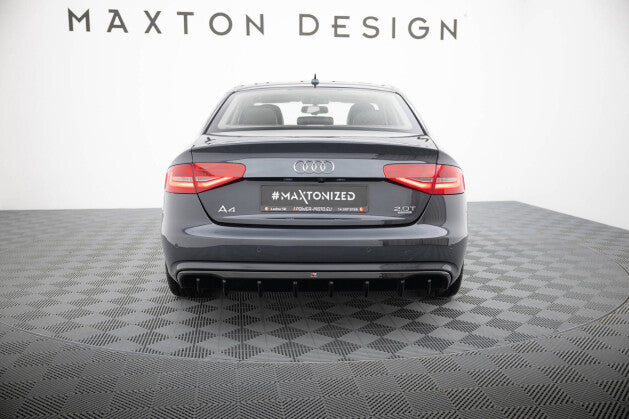 Heckansatz Diffusor passend für Audi A4 B8 FL (Version ohne Auspuff) schwarz Hochglanz