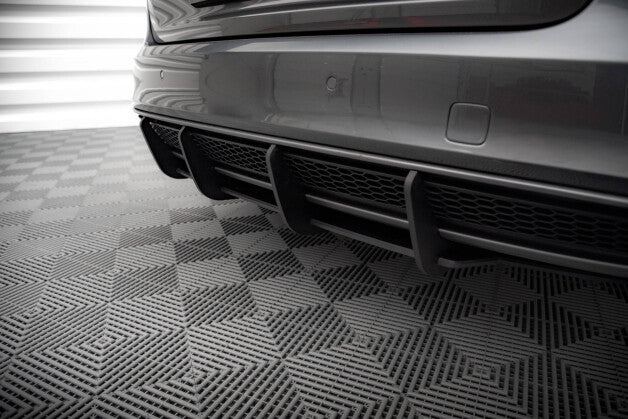 Heckansatz Diffusor passend für Audi A4 S-Line B8 FL schwarz-rot