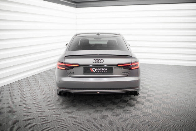 Heckansatz Diffusor passend für Audi A4 S-line B9 (Einzelauspuff li.) schwarz Hochglanz