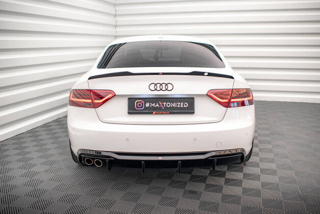 Heckansatz Diffusor passend für Audi A5 Coupe 8T FL (Doppelauspuff li.) schwarz Hochglanz