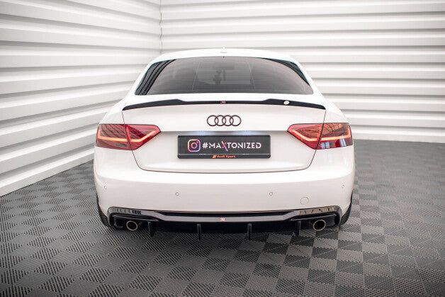 Heckansatz Diffusor passend für Audi A5 Coupe 8T FL (Einzelauspuff li. re.) schwarz Hochglanz