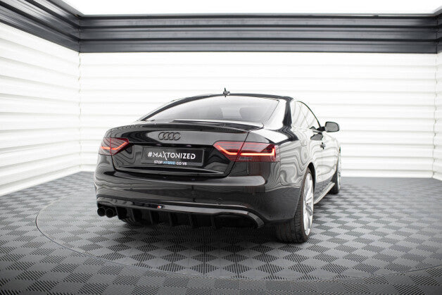 Heckansatz Diffusor passend für Audi A5 Coupe / Cabrio S-Line 8T (Doppelauspuff li.) schwarz Hochglanz