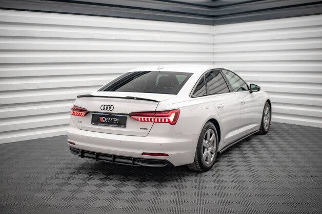 Heckansatz Diffusor passend für Audi A6 C8 schwarz-rot