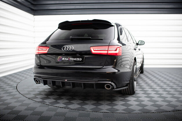 Heckansatz Diffusor passend für Audi A6 Limousine / Avant C7 schwarz Hochglanz
