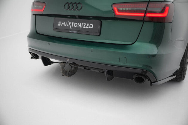 Heckansatz Diffusor passend für Audi A6 S-line Avant C7 schwarz Hochglanz