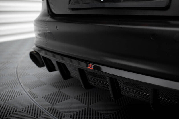 Heckansatz Diffusor passend für Audi A7 S-Line C7 schwarz Hochglanz