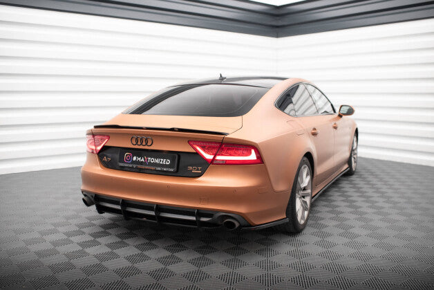 Heckansatz Diffusor passend für Audi A7 S-Line C7 schwarz-rot