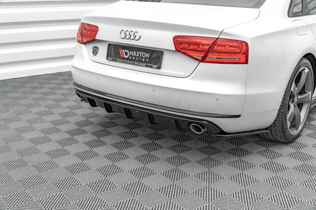 Heckansatz Diffusor passend für Audi A8 D4 schwarz Hochglanz