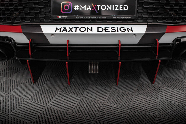 Heckansatz Diffusor passend für Audi R8 Mk2 FL schwarz matt