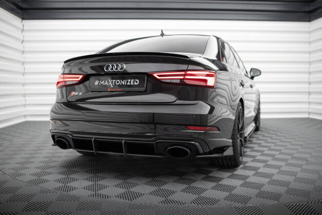 Heckansatz Diffusor passend für Audi RS3 Limousine 8V FL roter Kern