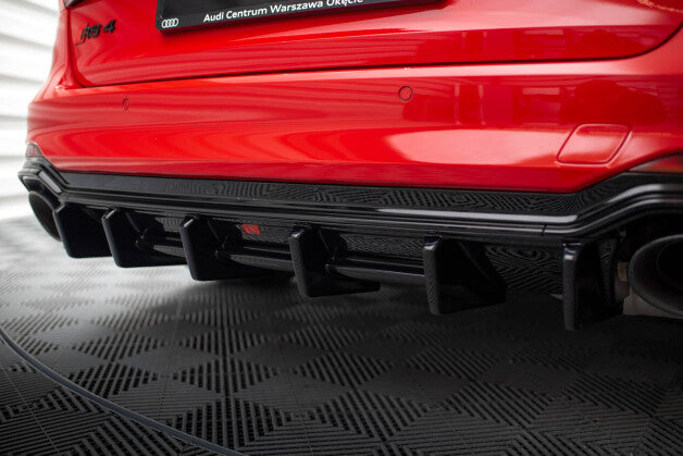 Heckansatz Diffusor passend für Audi RS4 B9 / B9 FL schwarz Hochglanz