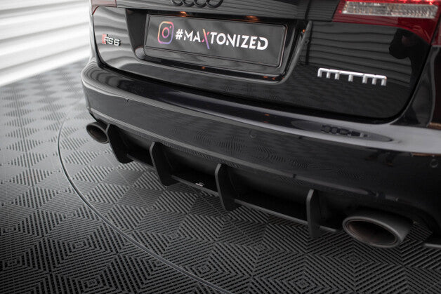 Heckansatz Diffusor passend für Audi RS6 Avant C6 schwarz-rot