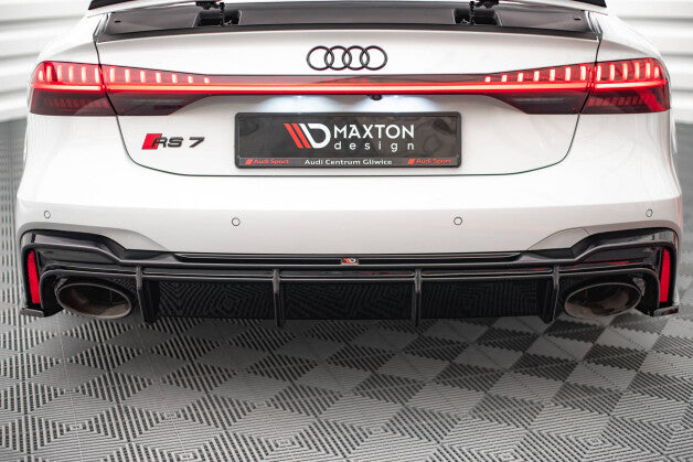 Heckansatz Diffusor passend für Audi RS7 C8 (mit AHK) schwarz Hochglanz