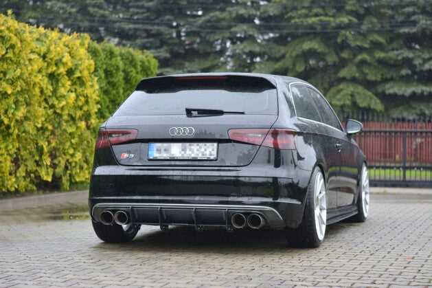 Heckansatz Diffusor passend für Audi S3 8V Hatchback / Sportback schwarz matt
