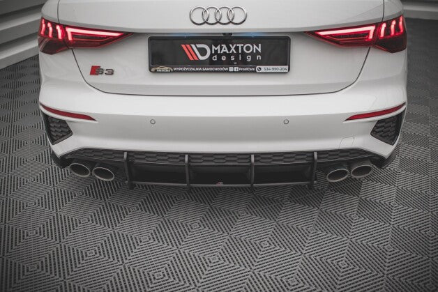 Heckansatz Diffusor passend für Audi S3 8Y roter Kern