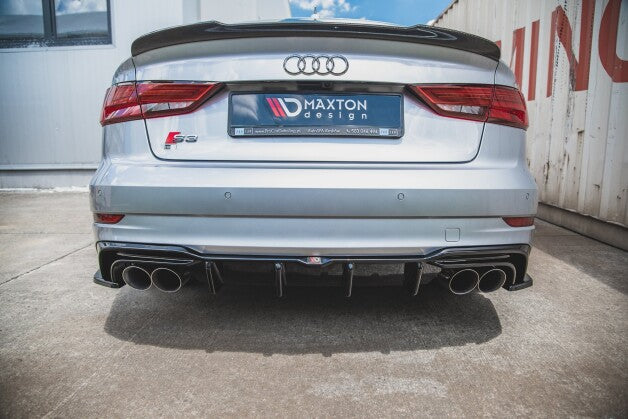Heckansatz Diffusor passend für Audi S3 Limousine 8V FL schwarz Hochglanz