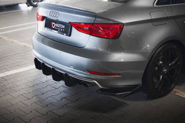 Heckansatz Diffusor passend für Audi S3 Limousine 8V schwarz matt