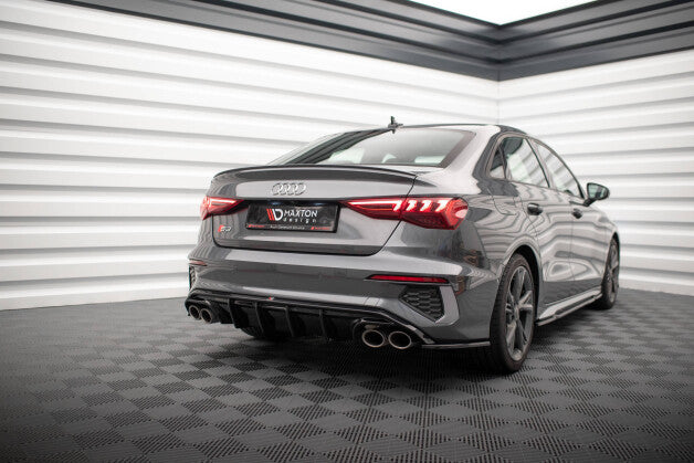 Heckansatz Diffusor passend für Audi S3 Limousine 8Y schwarz Hochglanz