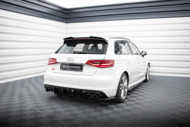 Heckansatz Diffusor passend für Audi S3 Sportback 8V schwarz Hochglanz