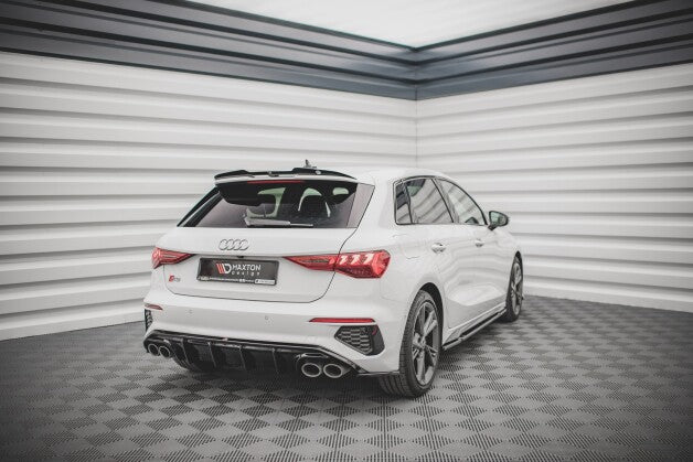 Heckansatz Diffusor passend für Audi S3 Sportback 8Y schwarz Hochglanz