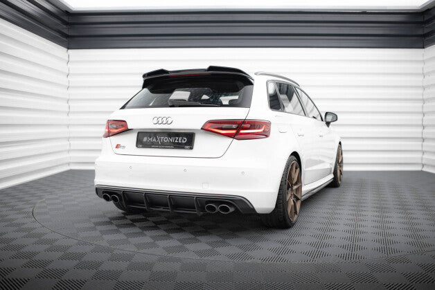 Heckansatz Diffusor passend für Audi S3 Sportback / Hatchback 8V roter Kern