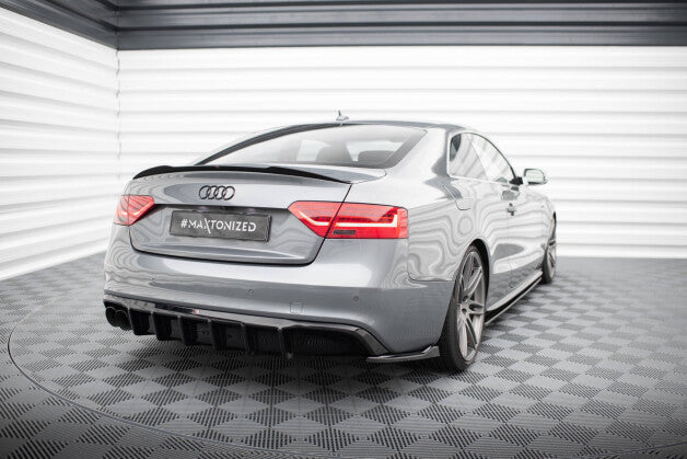 Heckansatz Diffusor passend für Audi S5 / A5 S-Line 8T FL (Doppelauspuff li.) schwarz Hochglanz