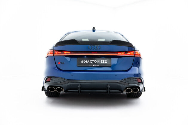 Heckansatz Diffusor passend für Audi S5 Limousine / Avant B10 schwarz-rot
