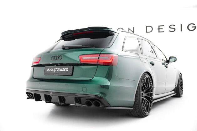 Heckansatz Diffusor passend für Audi S6 Avant C7 schwarz Hochglanz