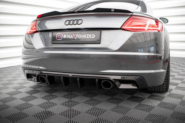 Heckansatz Diffusor passend für Audi TT S-Line 8S schwarz Hochglanz