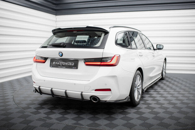 Heckansatz Diffusor passend für BMW 3er Limousine / Touring G20 / G21 FL schwarz-rot