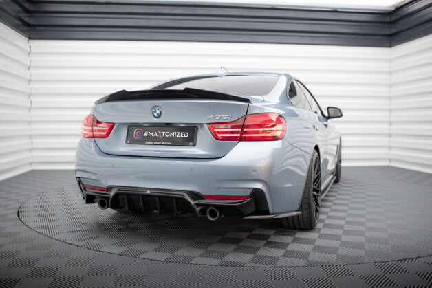 Heckansatz Diffusor passend für BMW 4er Coupe / Gran Coupe / Cabrio M-Paket F32 / F36 / F33 (Einzelauspuff li. re.) schwarz Hochglanz