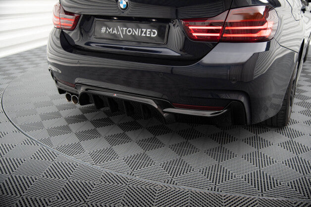 Heckansatz Diffusor passend für BMW 4er Coupe / Gran Coupe / Cabrio M-Paket F32 / F36 / F33 (Einzelauspuff li.) schwarz Hochglanz