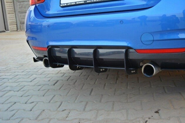 Heckansatz Diffusor passend für BMW 4er Coupe / Gran Coupe / Cabrio M-Paket F32 / F36 / F33 schwarz matt