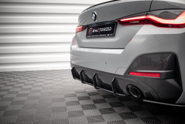 Heckansatz Diffusor passend für BMW 4er Gran Coupe M-Paket G26 schwarz-rot