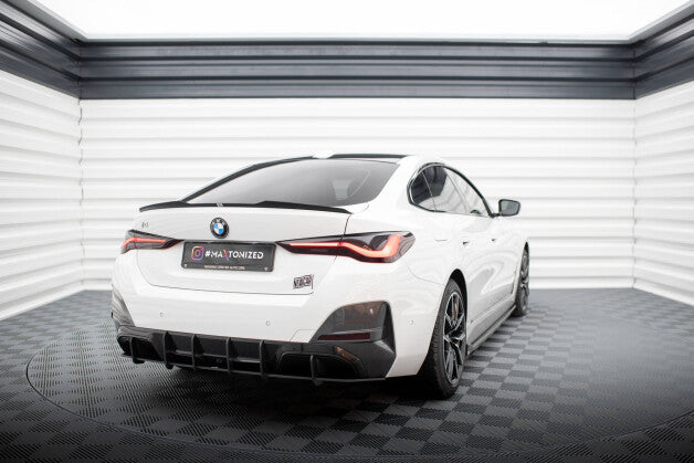 Heckansatz Diffusor passend für BMW i4 M-Paket G26 roter Kern