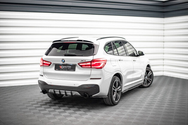Heckansatz Diffusor passend für BMW X1 M-Paket F48 roter Kern