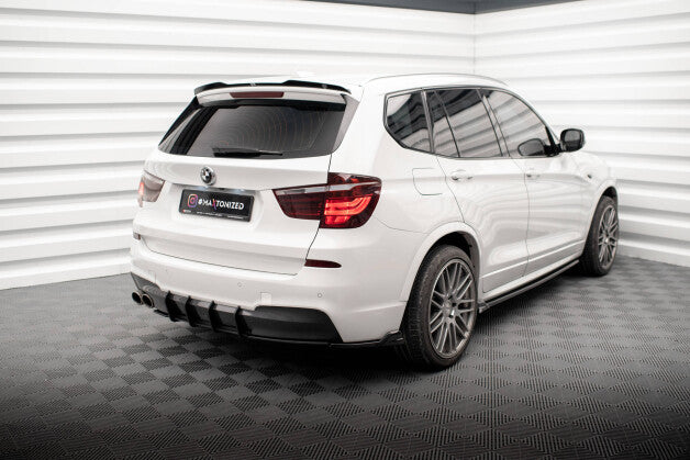 Heckansatz Diffusor passend für BMW X3 M-Paket F25 roter Kern