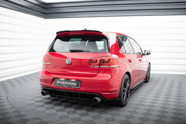 Heckansatz Diffusor passend für & Diffusor Flaps passend für VW Golf 6 GTI / 35TH schwarz matt