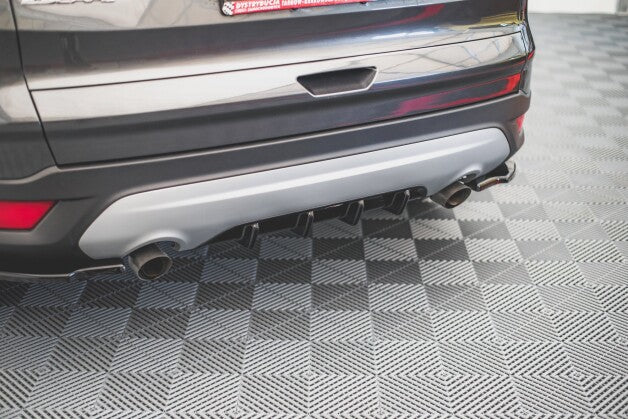 Heckansatz Diffusor passend für Ford Escape Mk3 schwarz Hochglanz