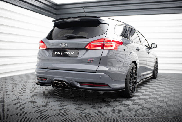 Heckansatz Diffusor passend für Ford Focus ST Mk3 Kombi schwarz matt