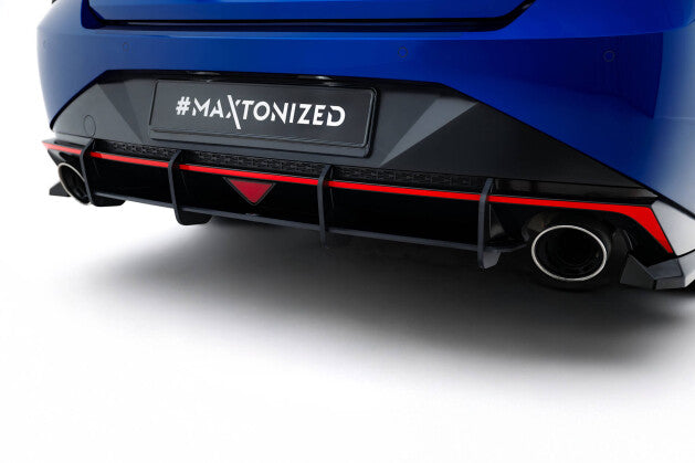 Heckansatz Diffusor passend für Hyundai Elantra N Mk7 roter Kern
