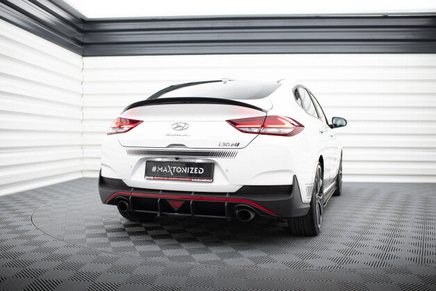 Heckansatz Diffusor passend für Hyundai I30 N Fastback Mk3 schwarz-rot